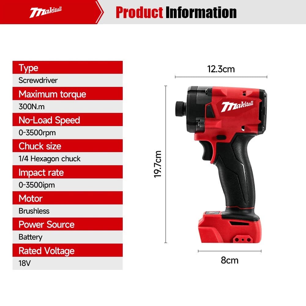 Milwaukee 20V Brushless Impact Driver | Multi-Fit High Torque | Long-Life Cordless Power Tool - Thumbnail 6