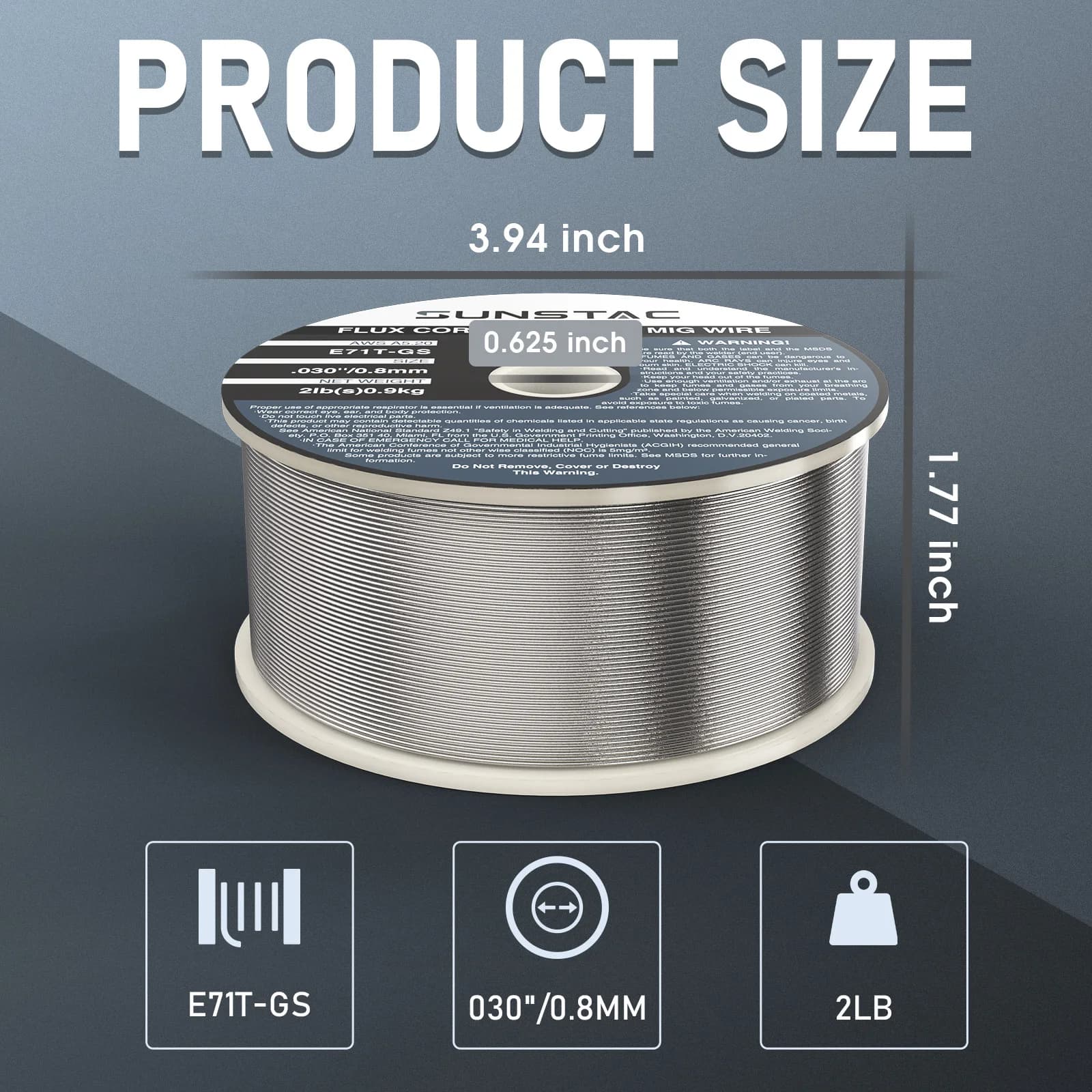 Flux Core Welding Wire | E71T-GS .030 | All-Position Gasless Welding - Thumbnail 2