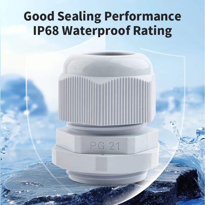 IP68 Waterproof Cable Gland Connector | PG7-PG25 Sizes | Nylon Seal for Secure Entry - Thumbnail 2