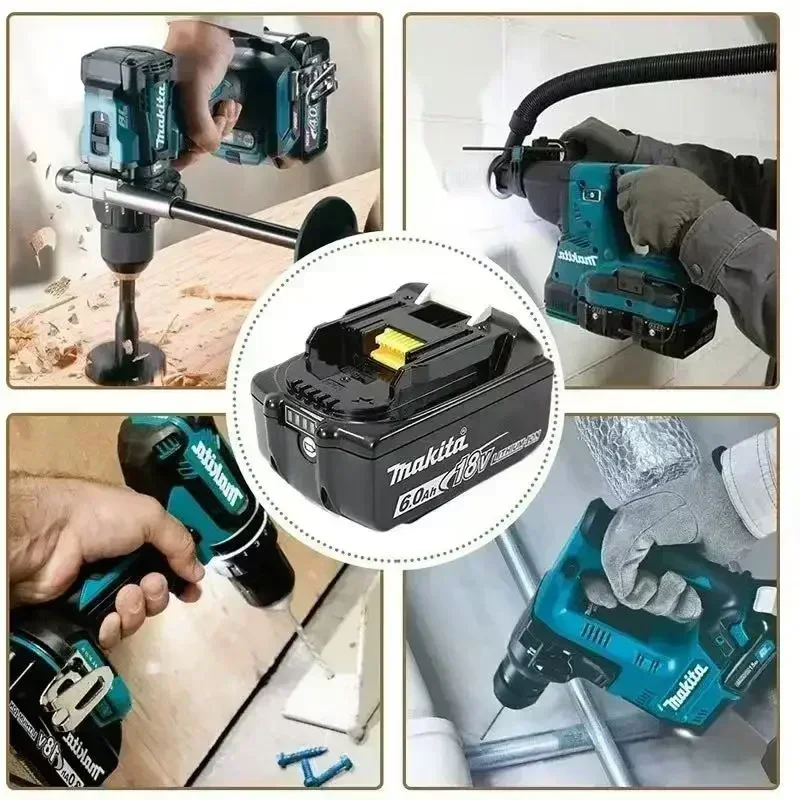 Makita 18V 6.0Ah High-Capacity Battery | Extended Runtime for BL1830, BL1840, BL1850 Power Tools - Thumbnail 2