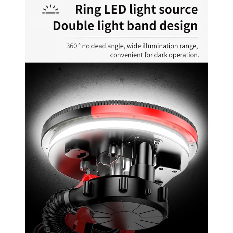 Drywall Polishing Machine | 850W with LED Light & Dust Bag | 220V Wall Grinder - Thumbnail 5