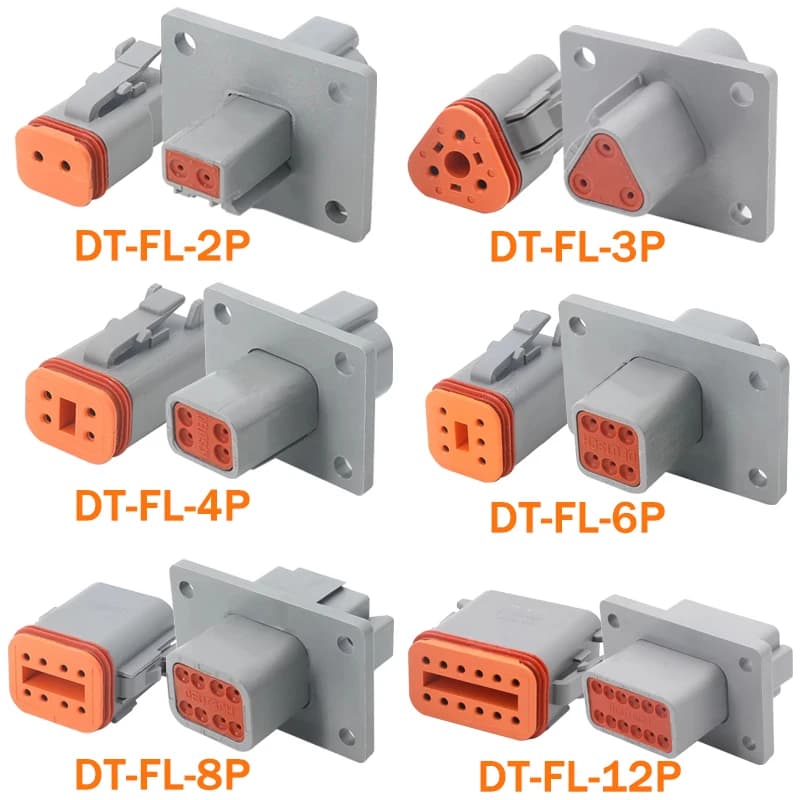 Waterproof DT Automotive Connector Set | 2-12 Pin Male & Female Flange Terminals - Thumbnail 4