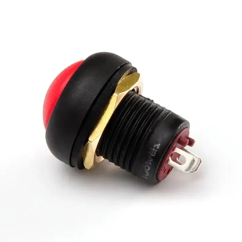 12mm Latching Push Button Switch | IP67 Waterproof & Self-Locking | Industrial Metal Electrical Switch - Thumbnail 5