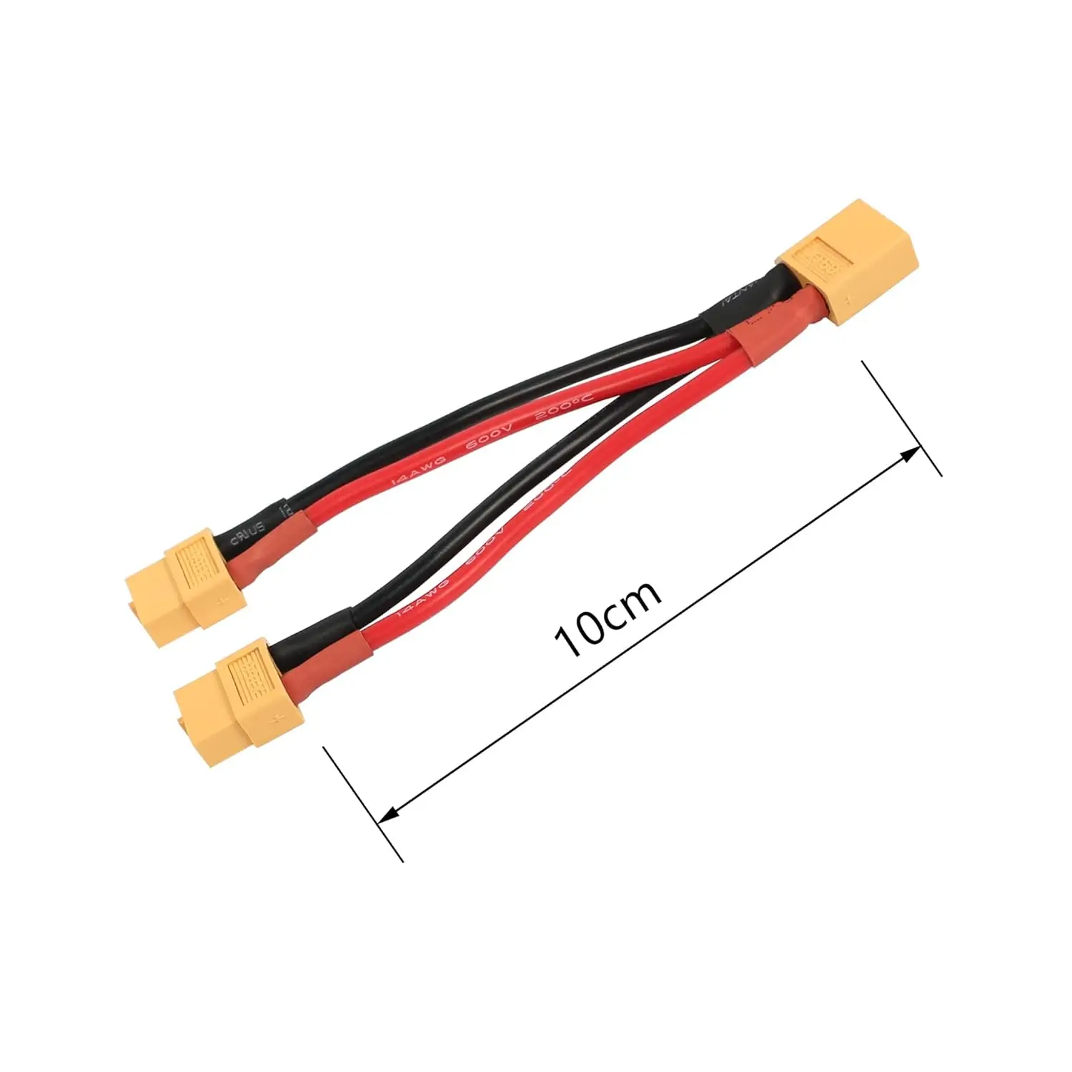 Parallel Battery Adapter | 14AWG Y-Splitter Cable | 10cm for RC Drone & Quadcopter Power - Thumbnail 6