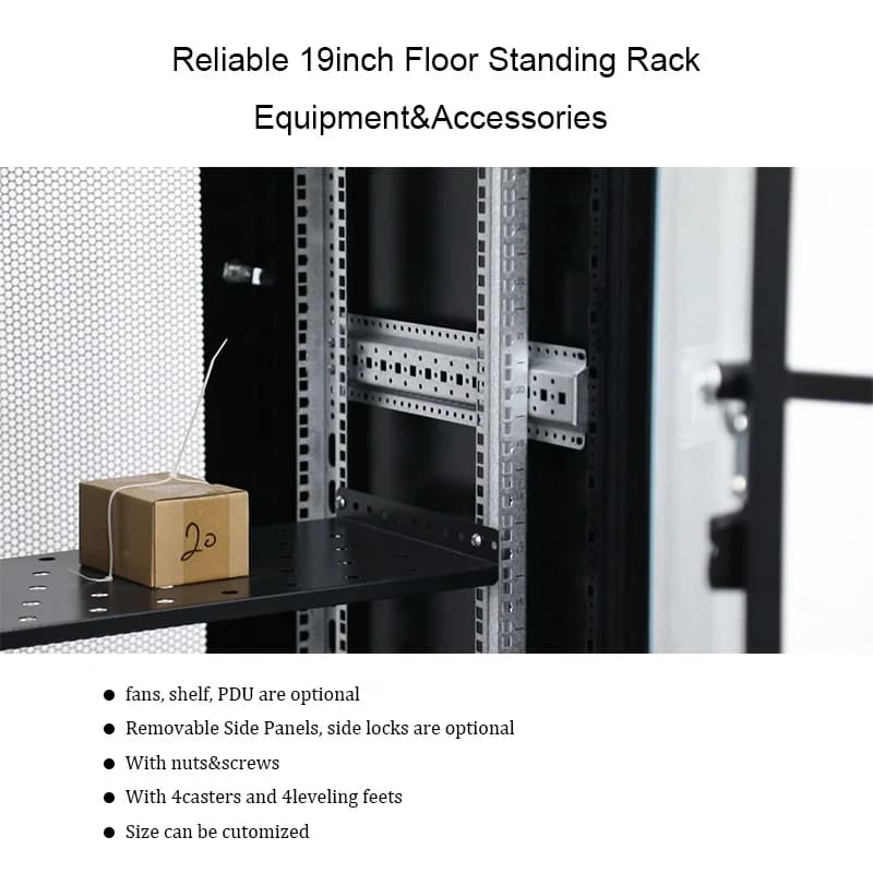 19-Inch Server Rack Cabinet | 12U to 47U Network Enclosure | Secure Indoor IT Infrastructure - Thumbnail 4