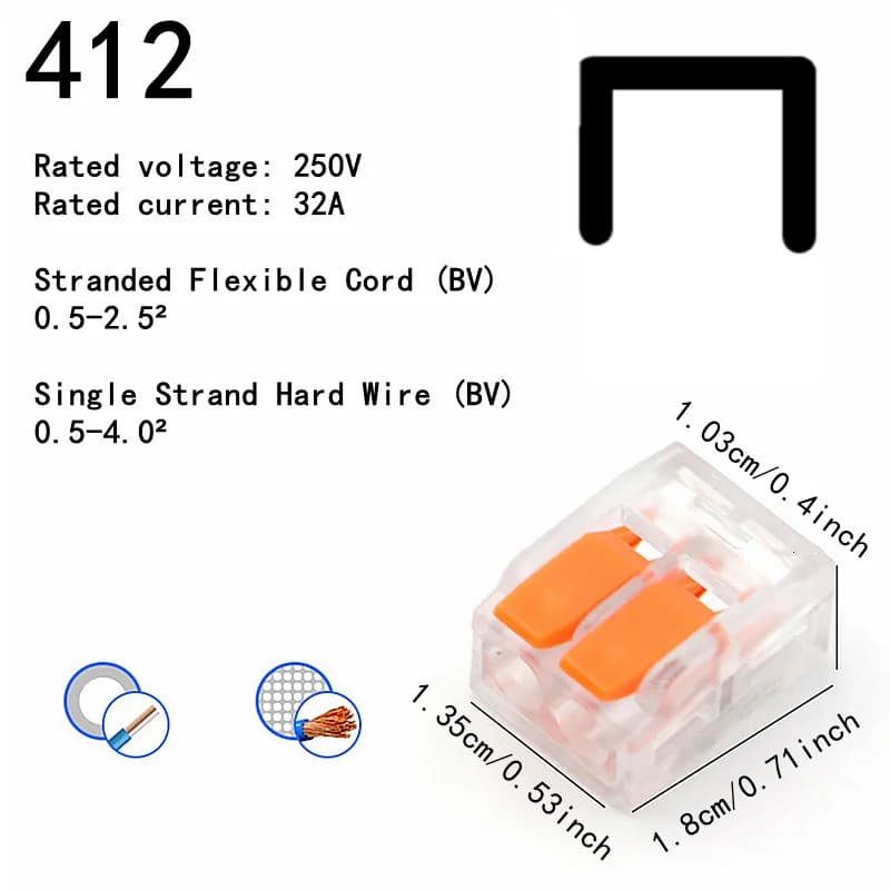 Quick-Connect Wire Terminals | 10-75 Pc Assortment | 250V/32A Electrical Connectors - Thumbnail 2