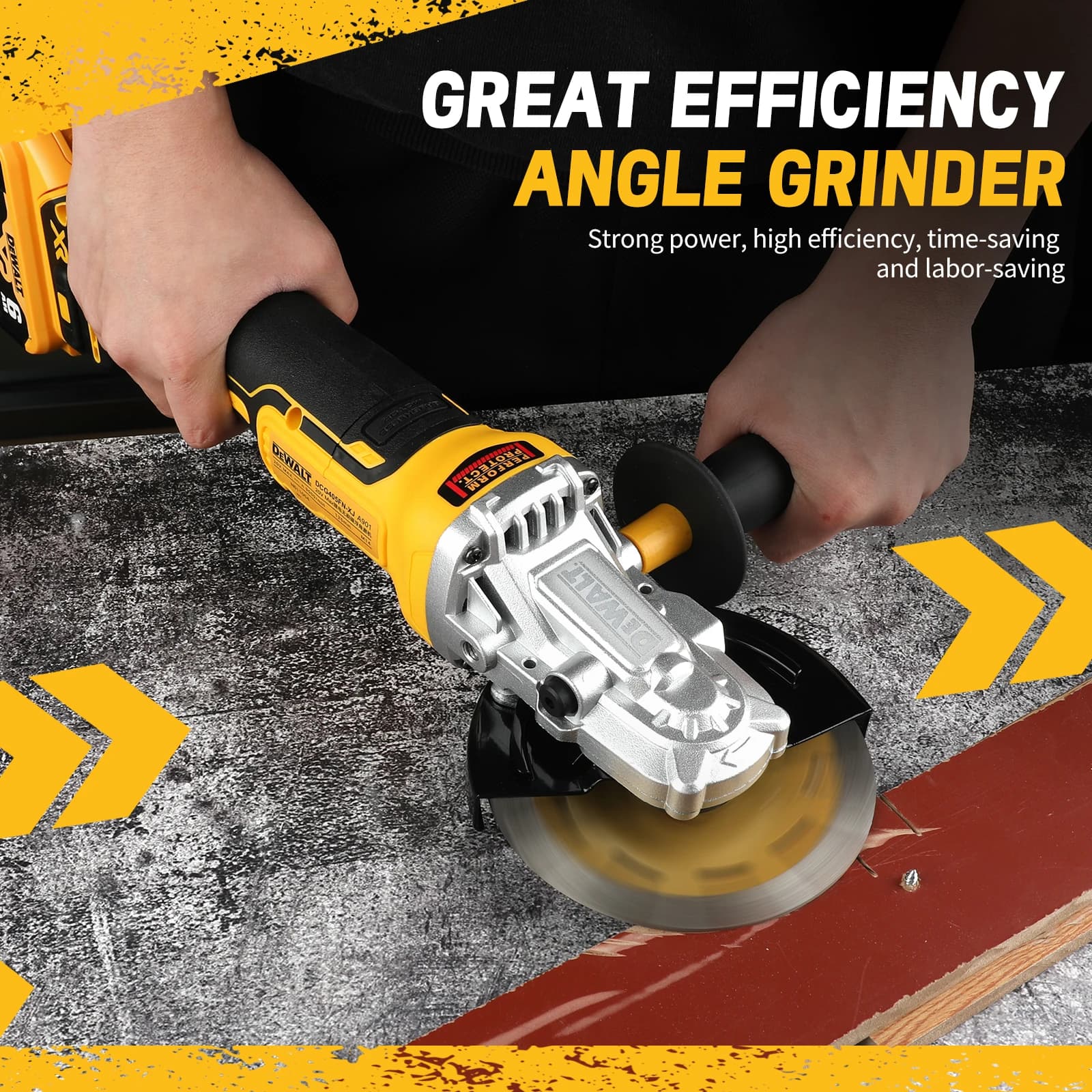 DeWalt DCG405FN Cordless Angle Grinder | 18V Brushless Motor | 125mm Cutting & Polishing - Thumbnail 4