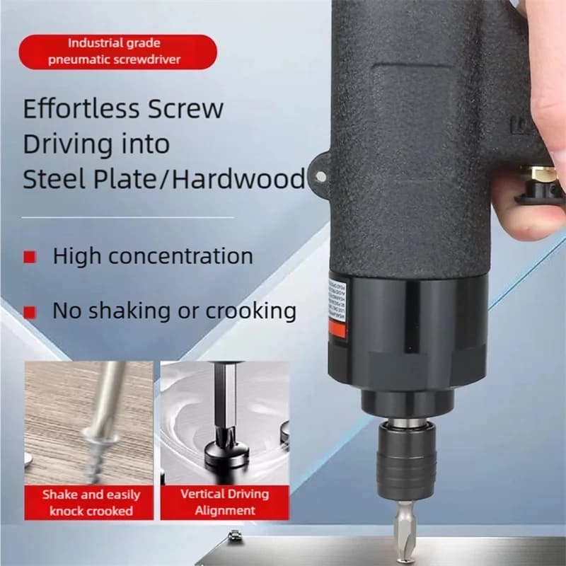 Pneumatic Screwdriver Gun | 5H-8H Impact Grade | 6.35mm Bit System | Industrial Air Tool - Thumbnail 7