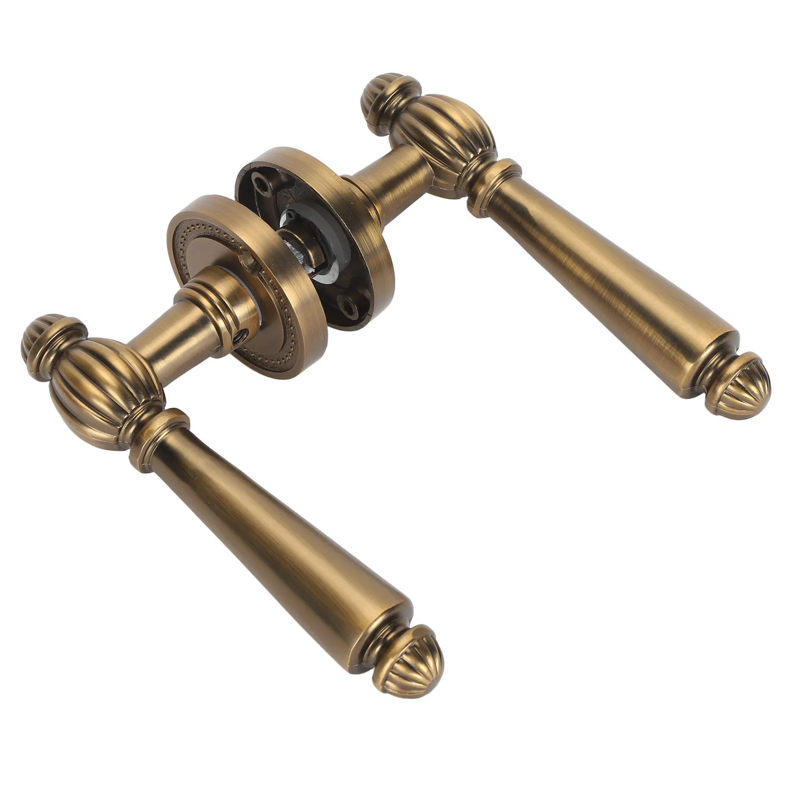 Bronze Door Handle Lock | Quiet Copper Core | Vintage Bedroom & Living Room Privacy Lock - Thumbnail 3