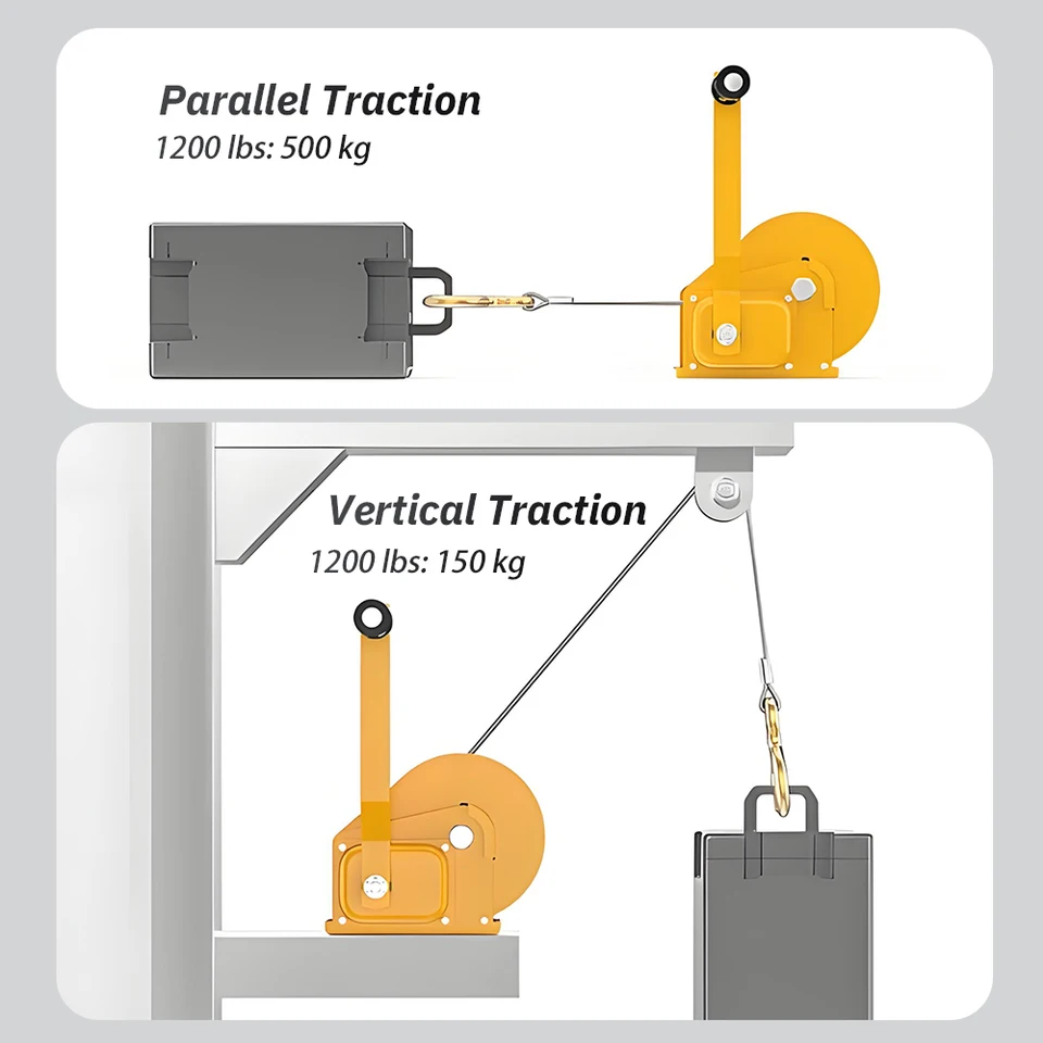 Heavy-Duty Lever Hoist | Two-Way Locking Crank | 1200 lbs for Boat & ATV - Thumbnail 2