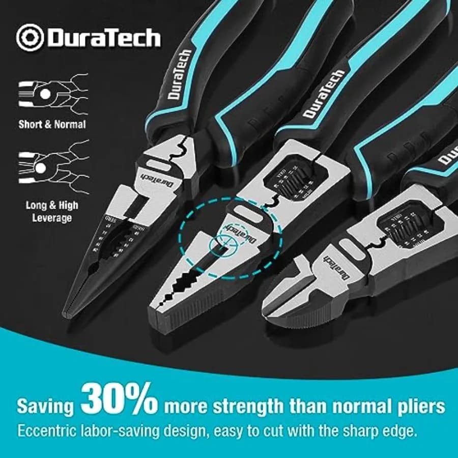 6-in-1 Wire Stripper & Crimper Tool | 8.5 Long Nose Pliers Set for Electrical Repair - Thumbnail 5