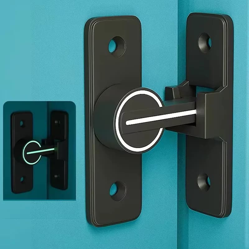 Heavy-Duty Surface-Mounted Door Bolt | 90-Degree Luminous Latch | Old-Fashioned Room & Door Lock - Thumbnail 2