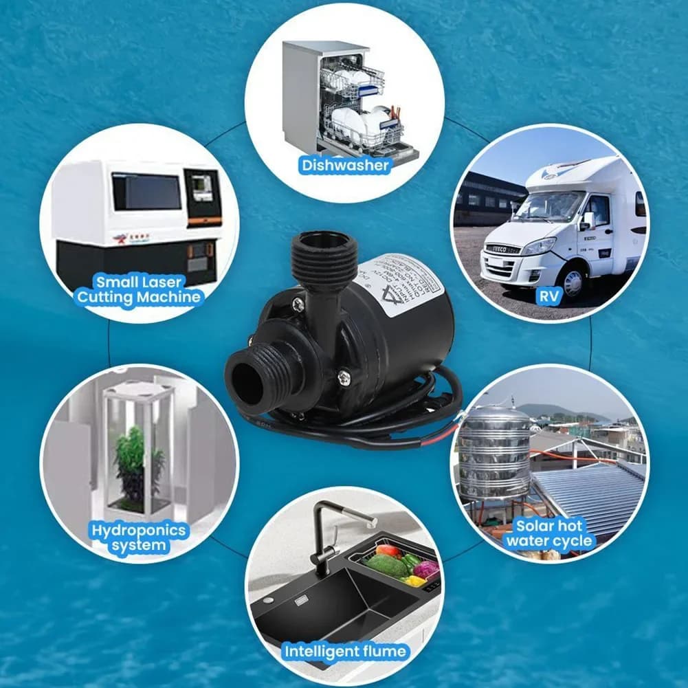 12V Garden Water Pump | IP68 Waterproof High Pressure | 800L/H Brushless Low Noise - Thumbnail 4