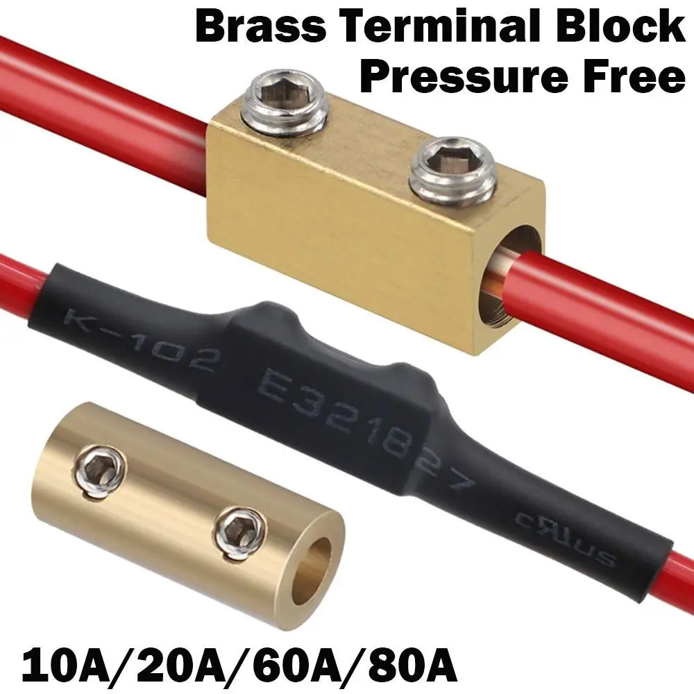 High-Power Wire Connector Kit | 10-80A Brass Terminal Blocks with Heat Shrink Tubing - Thumbnail 2