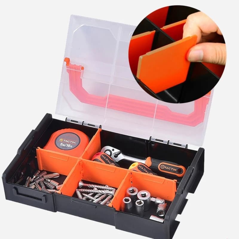 Multi-Grid Screw Organizer Box | Stackable Plastic Storage Case | For Electronic Components & Garage Tools - Thumbnail 4