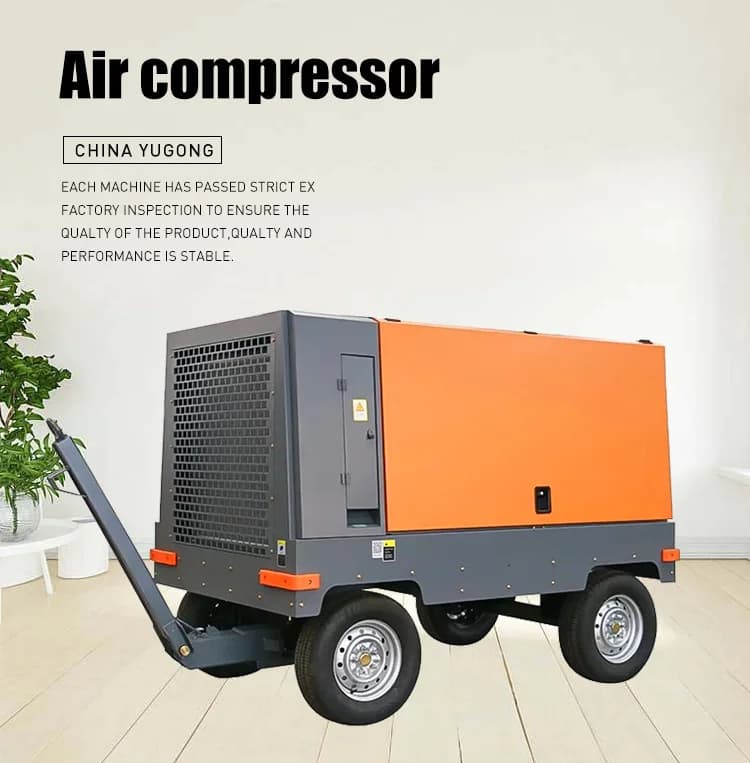 140KW Portable Diesel Air Compressor | 15-18 Bar High-Pressure | Industrial Drill Rig Power - Thumbnail 2