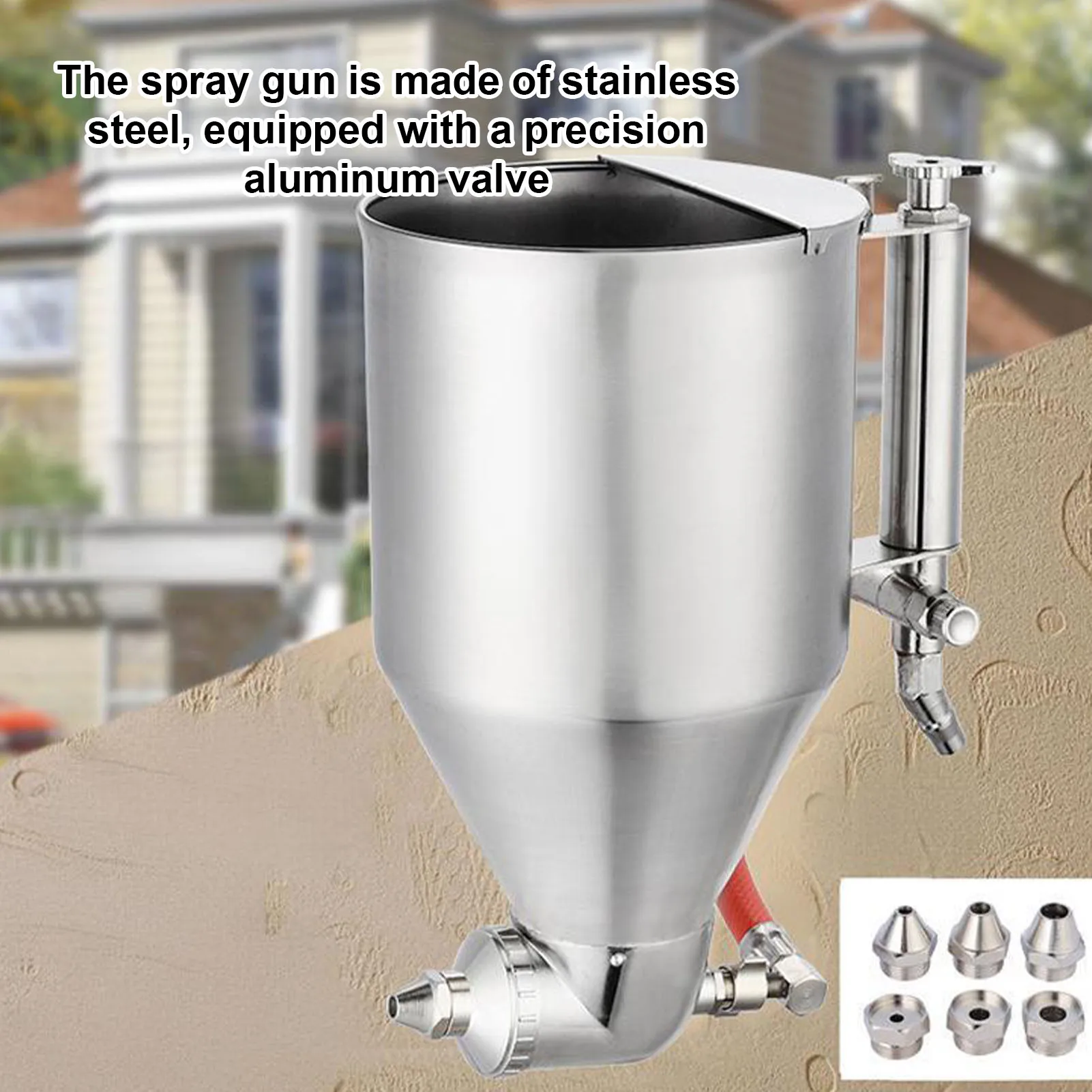 Steel Mortar Sprayer | 1/4 Inch Inlet | Exterior Wall Painting & Plastering - Thumbnail 2