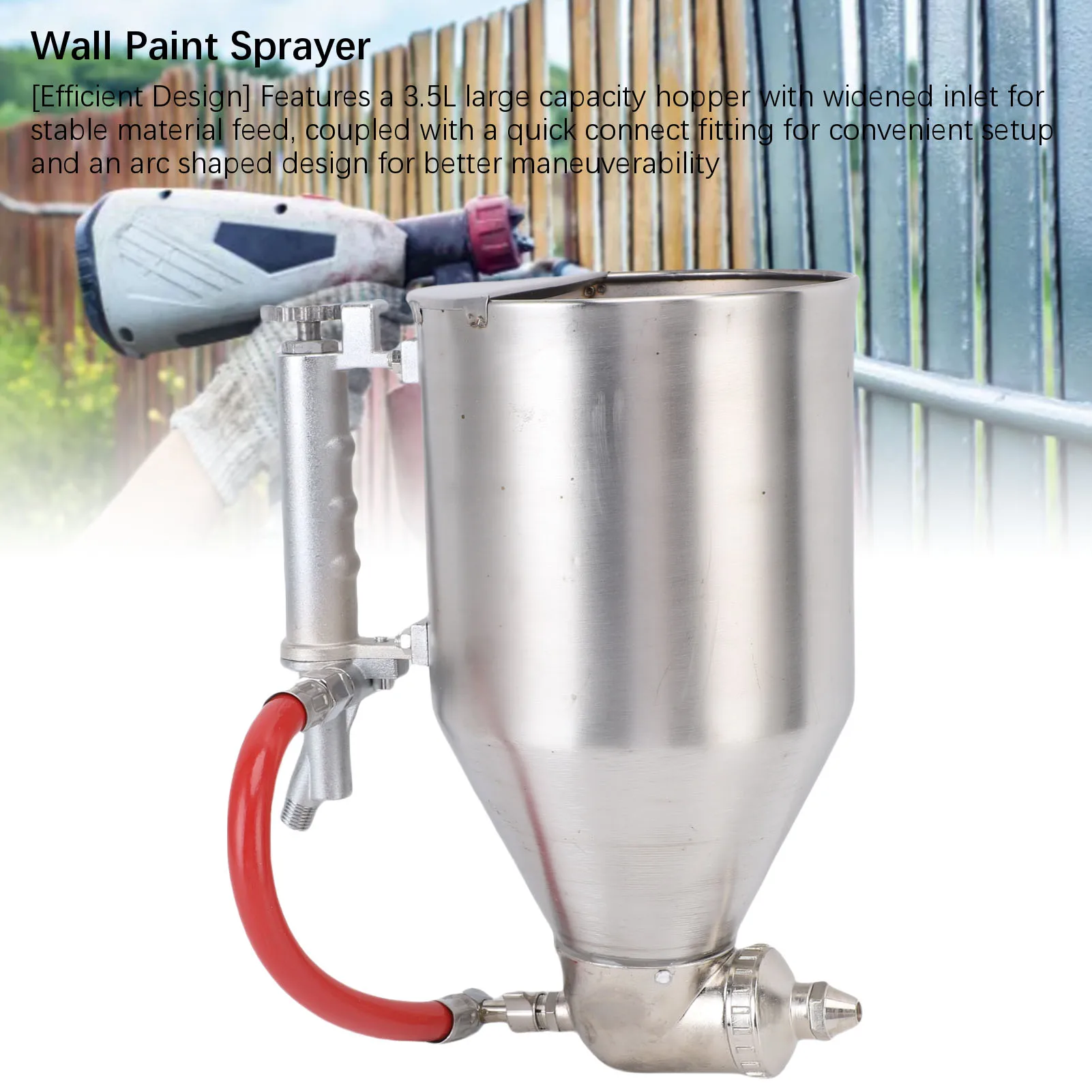 Steel Mortar Sprayer | 1/4 Inch Inlet | Exterior Wall Painting & Plastering - Thumbnail 6