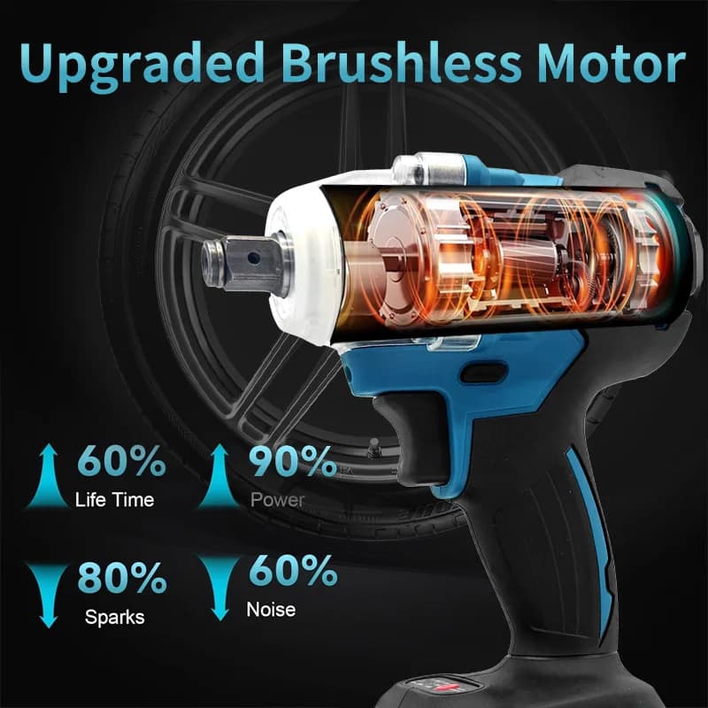 Makita DTW600 Cordless Impact Wrench High Torque Brushless Electric Wrench Rechargeable 18V Auto Repair Power Tools - Thumbnail 3