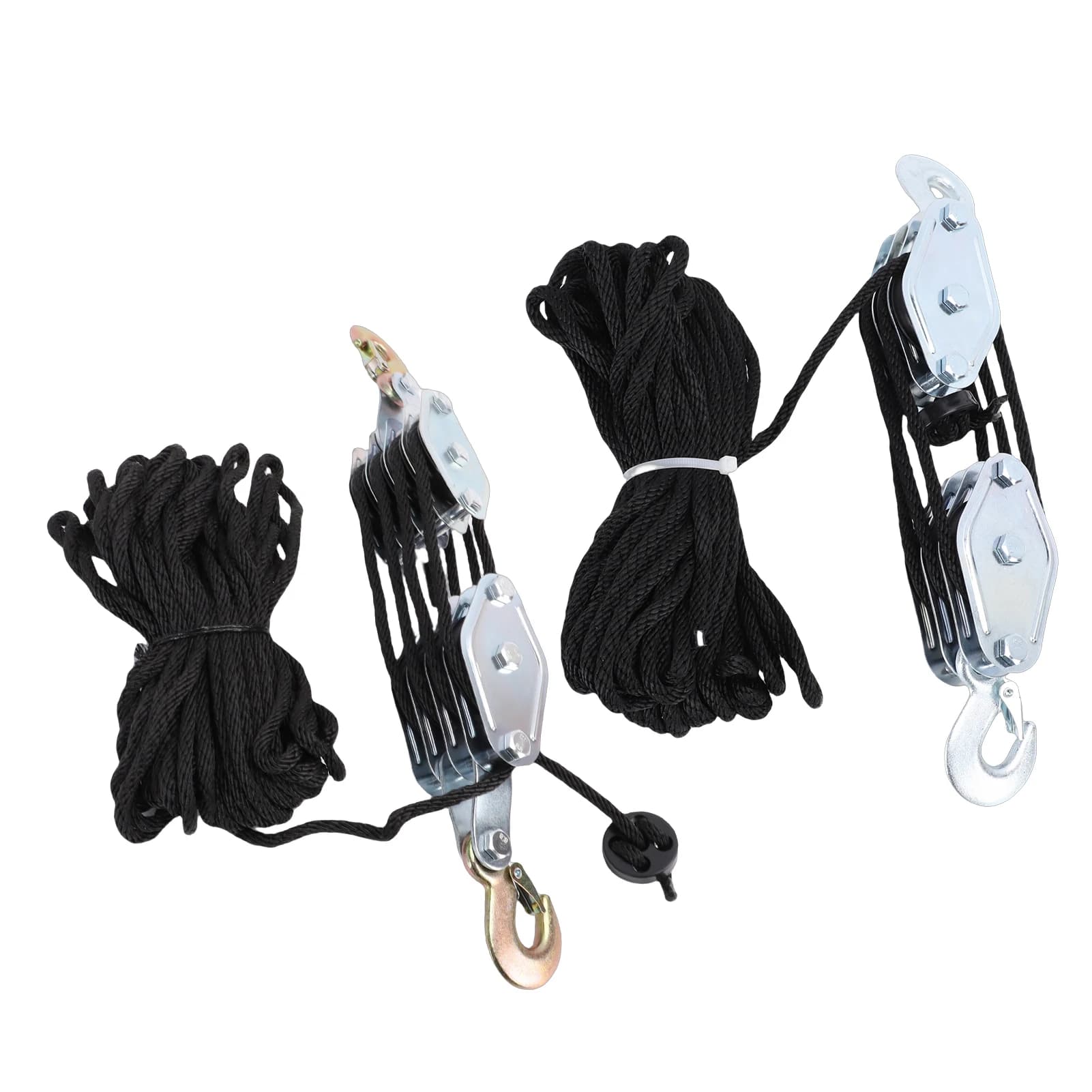 Heavy-Duty Block and Tackle Pulley System | 270° Swivel Hook | High-Strength Rust-Resistant Bearing - Thumbnail 4