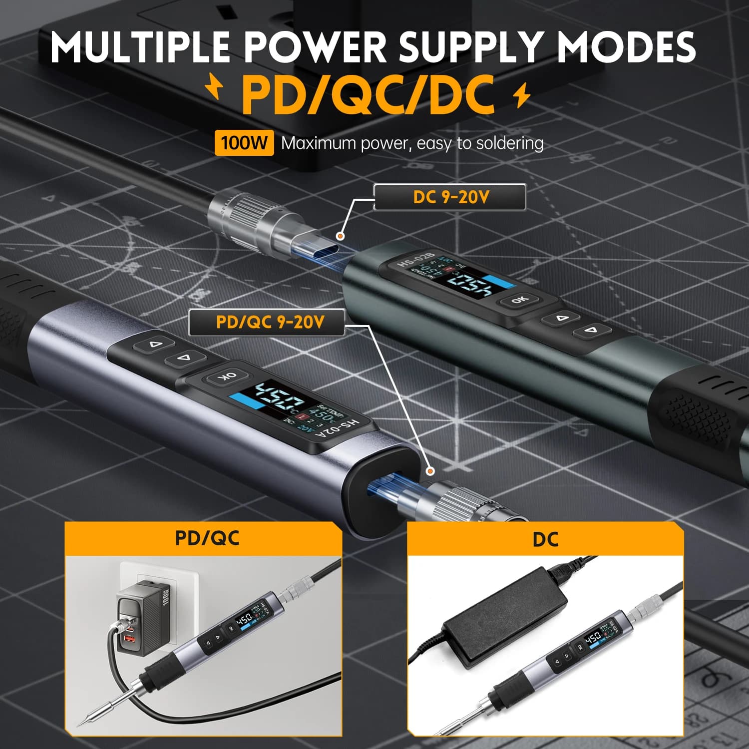 100W Smart Soldering Station | Fast-Heat, Adjustable Temperature Control | Precision Iron Kit - Thumbnail 4
