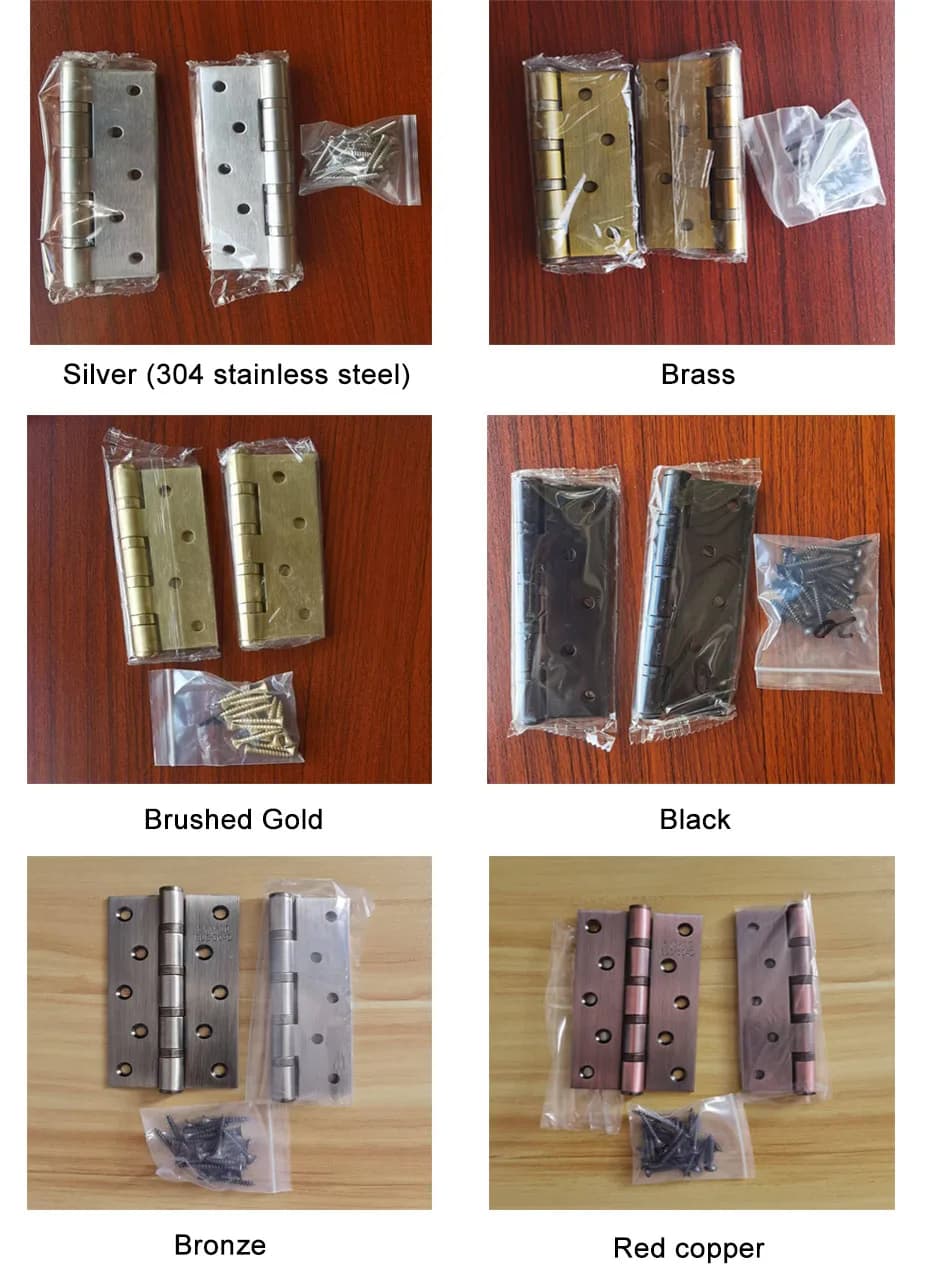 Duty Stainless Steel Mute Hinges | 4/5 Inch With Screws | For Thickened Wood & Room Doors - Thumbnail 4