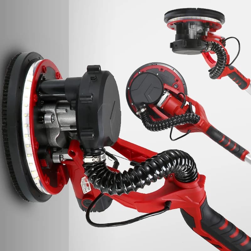 225mm Electric Drywall Sander | 1250W High-Power | LED Light & Long Rod for Wall Polishing