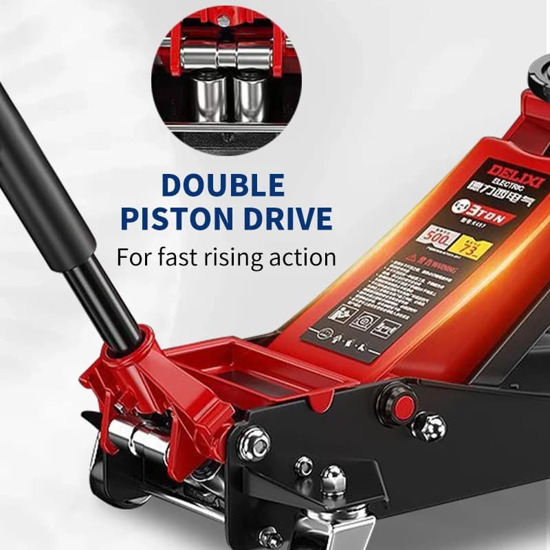 Low-Profile Hydraulic Floor Jack - 3 Ton Capacity | Heavy-Duty Lifting with Roller Wheels - Thumbnail 3