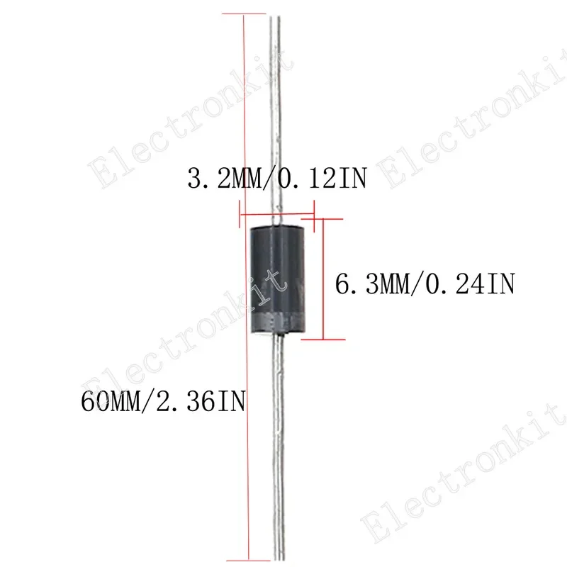 TVS Diode Assortment Kit | 21 Values, 210 Pieces | P6KE Series for Circuit Protection - Thumbnail 4