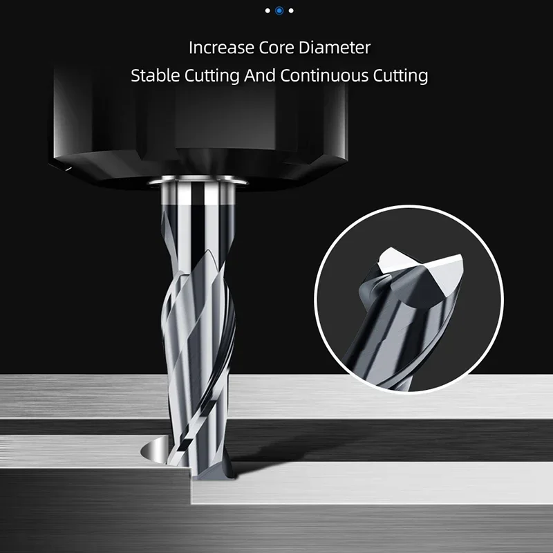 2-Flute End Mill Set | HRC45 Carbide Cutter | 1-12mm Sizes for Metal CNC Machining - Thumbnail 2