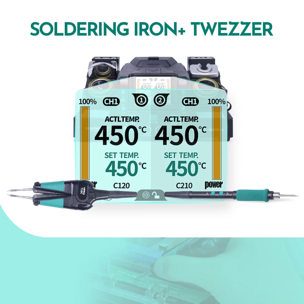 SMD Rework Station | YIHUA 982D-III with Auto-Calibration | Precision Soldering Iron for Micro Components - Thumbnail 2