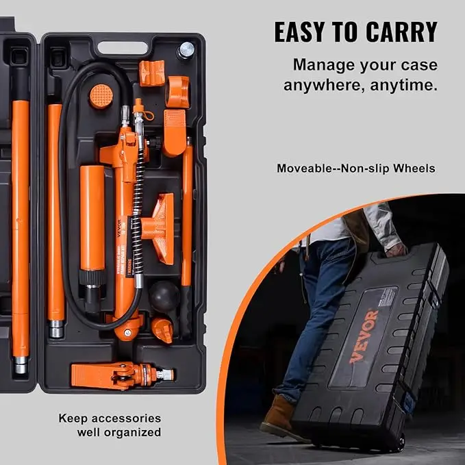 10-Ton Hydraulic Porta Power Kit | Heavy-Duty Frame Repair & Auto Body Tool - Thumbnail 3