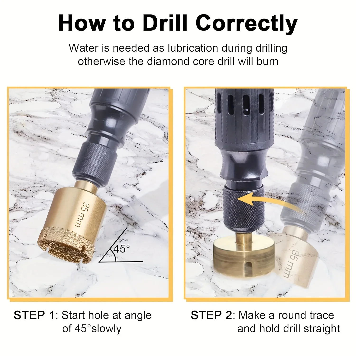 Diamond Drill Bit Set | 12-Piece Hole Saw Kit for Glass, Tile & Stone | 6-35mm - Thumbnail 6