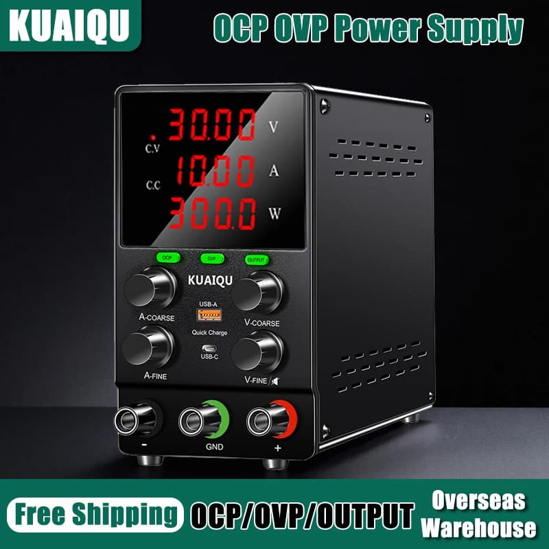 Lab Power Supply | 30V 10A Precision DC Source with OCP/OVP | For Electronics Testing & Repair - Thumbnail 5