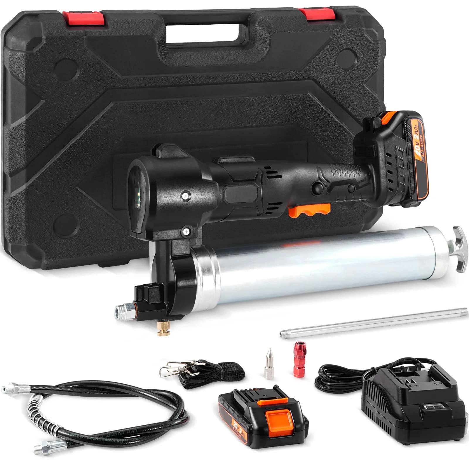 20V Cordless Grease Gun Kit | 10,000 PSI High-Pressure | 2-Battery System & Charger - Thumbnail 2