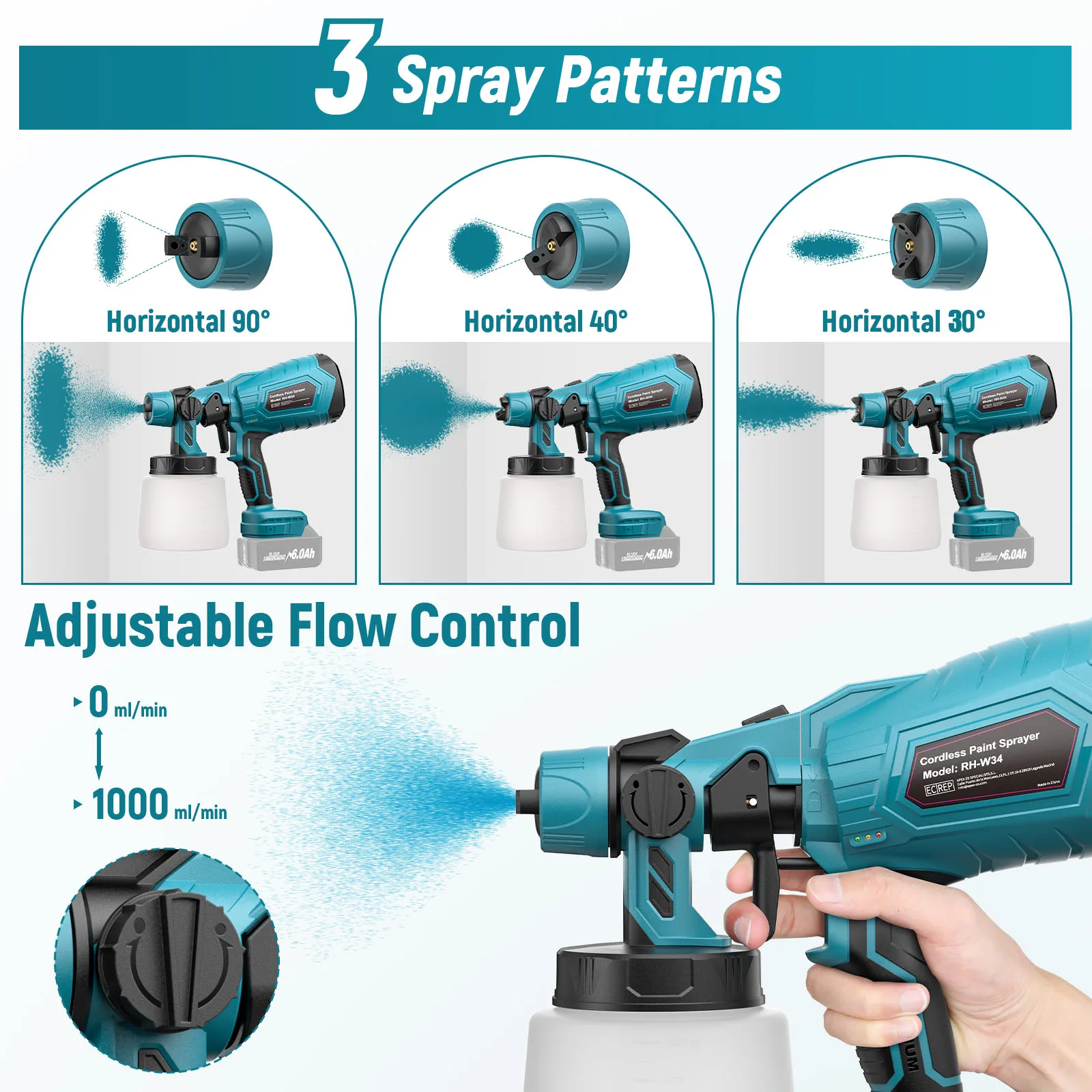Makita 18V Cordless HVLP Paint Sprayer | Professional Finish for Furniture & Interior Projects - Thumbnail 4