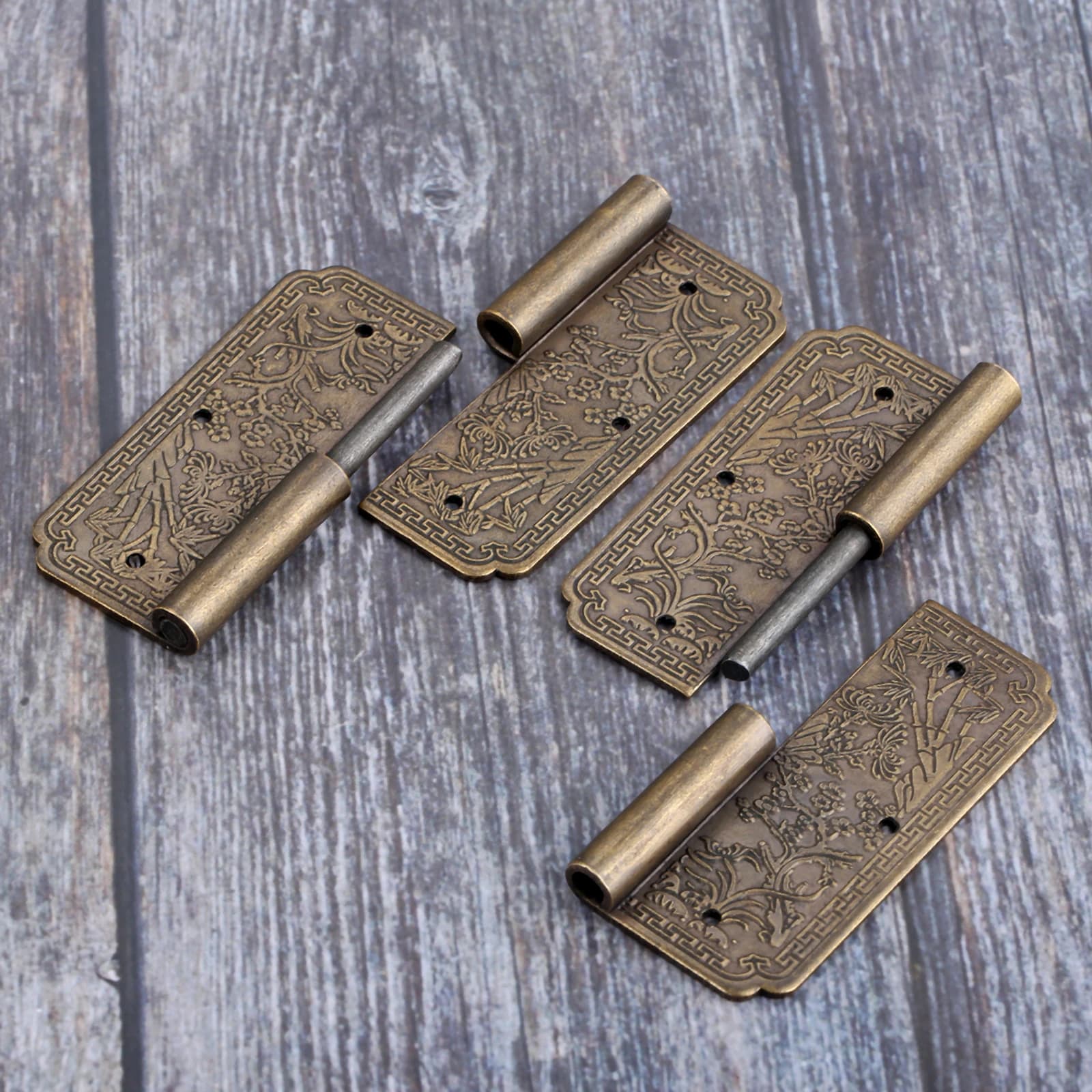 Brass Furniture Hinges | 60x50mm Right/Left Hand | Vintage Hardware for Cabinets & Jewelry Boxes - Thumbnail 2