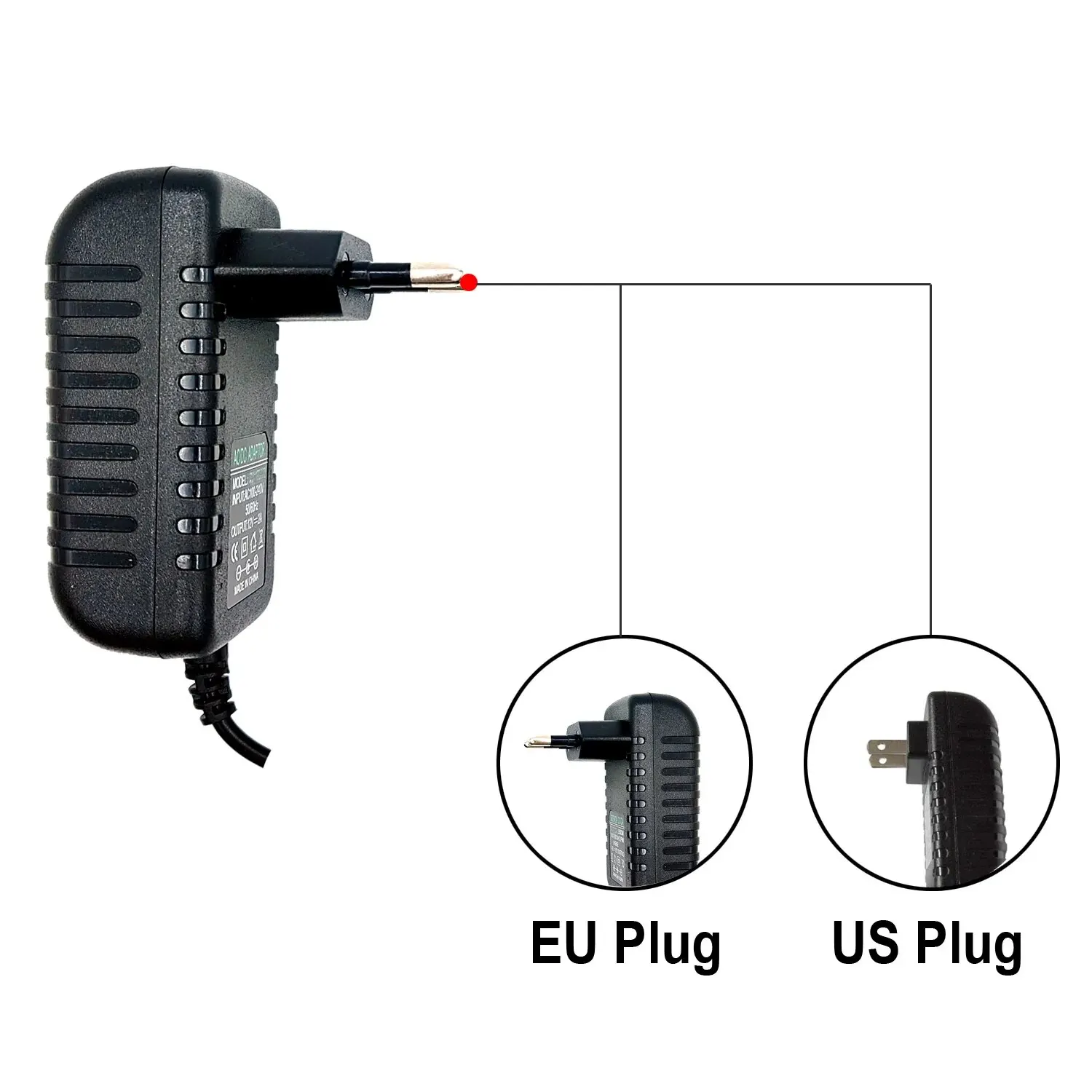 12V DC Power Adapter | 100-240V AC Input | For Camera, DVR & LED Systems - Thumbnail 2