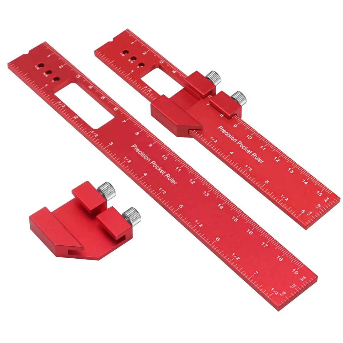 T-Slide Pocket Ruler | Dual Imperial & Metric Marking Tool for Precision Carpentry - Thumbnail 4