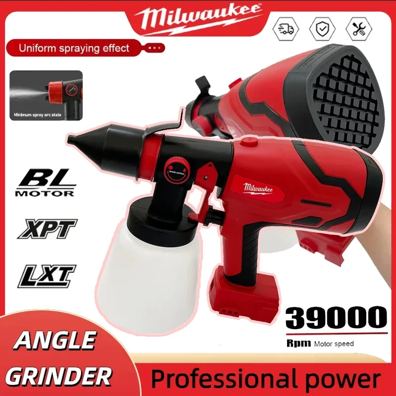 Cordless Electric Spray Gun | 800ML Milwaukee Paint Sprayer | Furniture & Auto Coating - Thumbnail 2