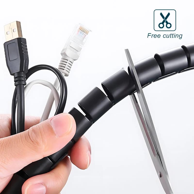 Cable Management Sleeve | 2M Flexible Wire Wrap | Cord Organizer & Protector - Thumbnail 4