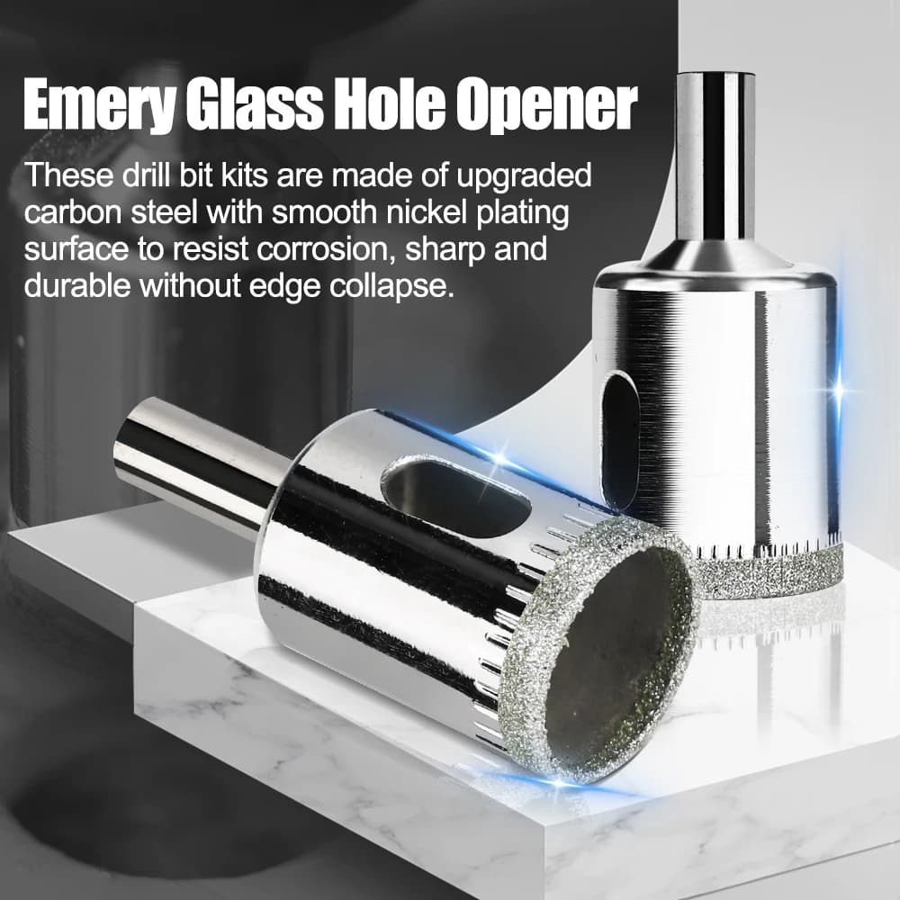 Diamond Hole Saw Kit | 3-60mm Core Drill Bits for Tile, Glass & Granite - Thumbnail 2