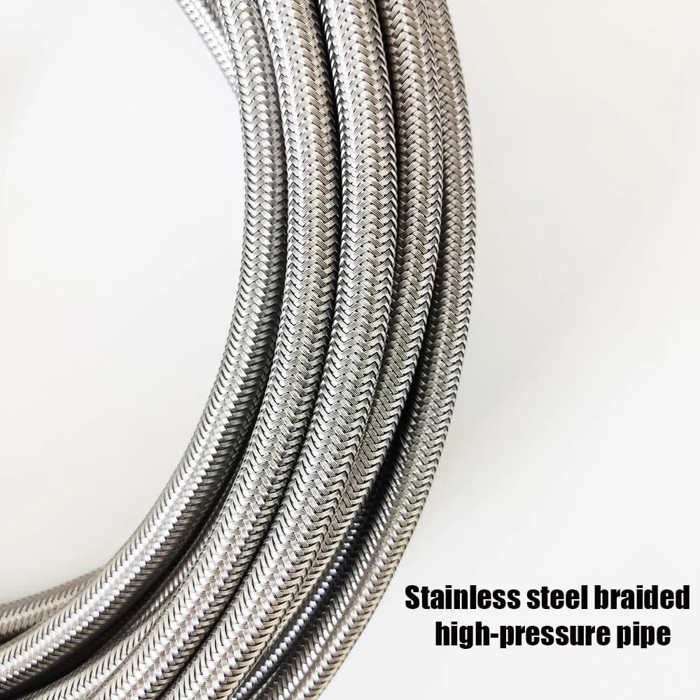 High-Temperature PTFE Fuel Line Hose | 8-12mm | 0-90° Bend | Braided Engine Oil Pipe - Thumbnail 5