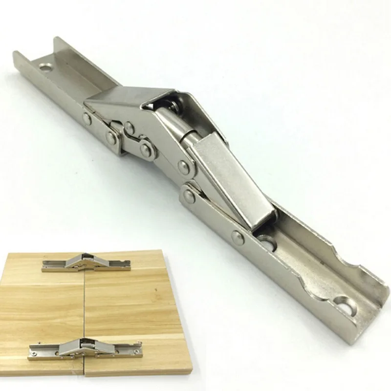 90 Degree Spring Hinges | Hole-Free Foldable Furniture Hardware | 1/2/4Pcs Desk Chair Bridge Kit - Thumbnail 3