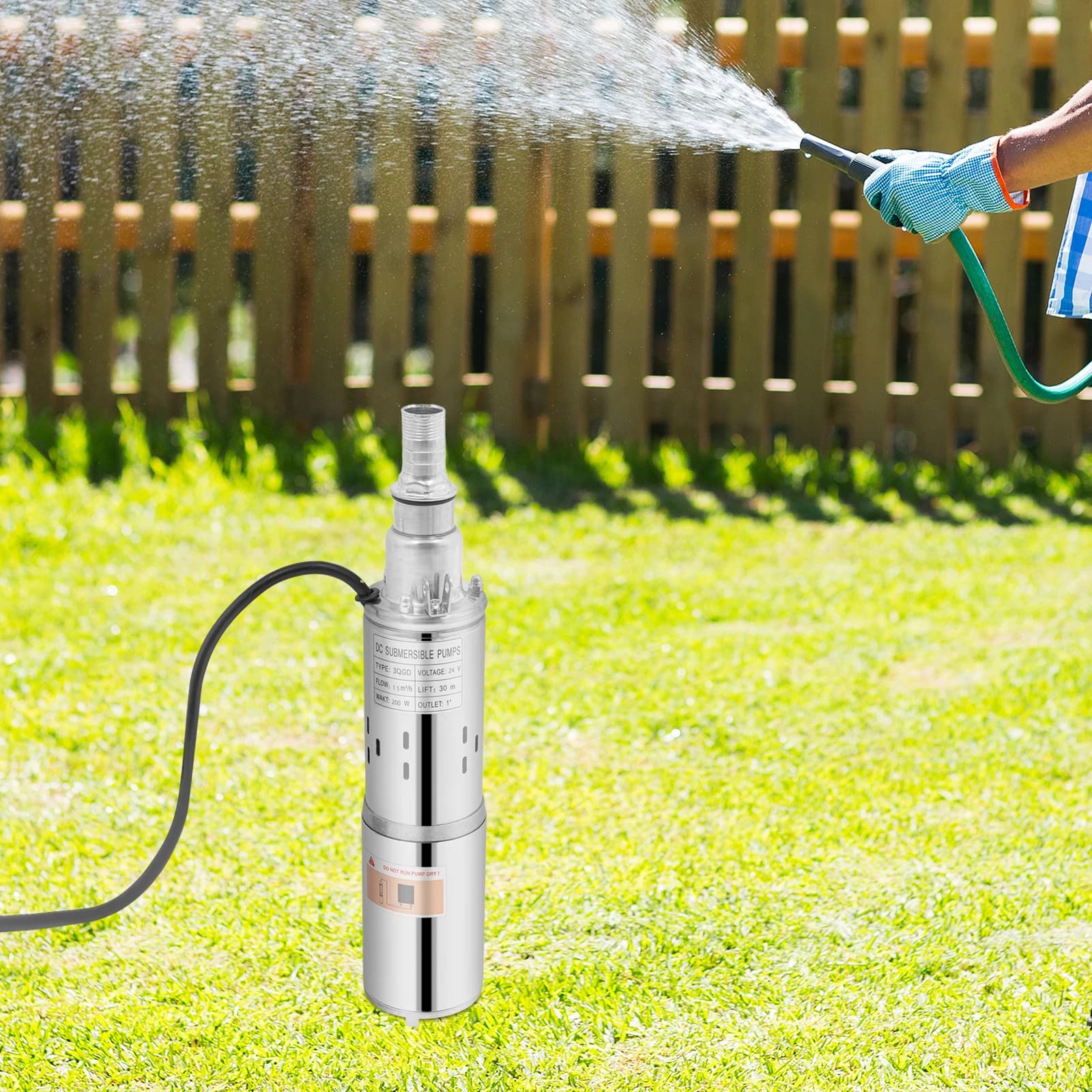 Well Submersible Pump | 200W 24V Solar-Powered | 30m Lift Stainless Steel - Thumbnail 5