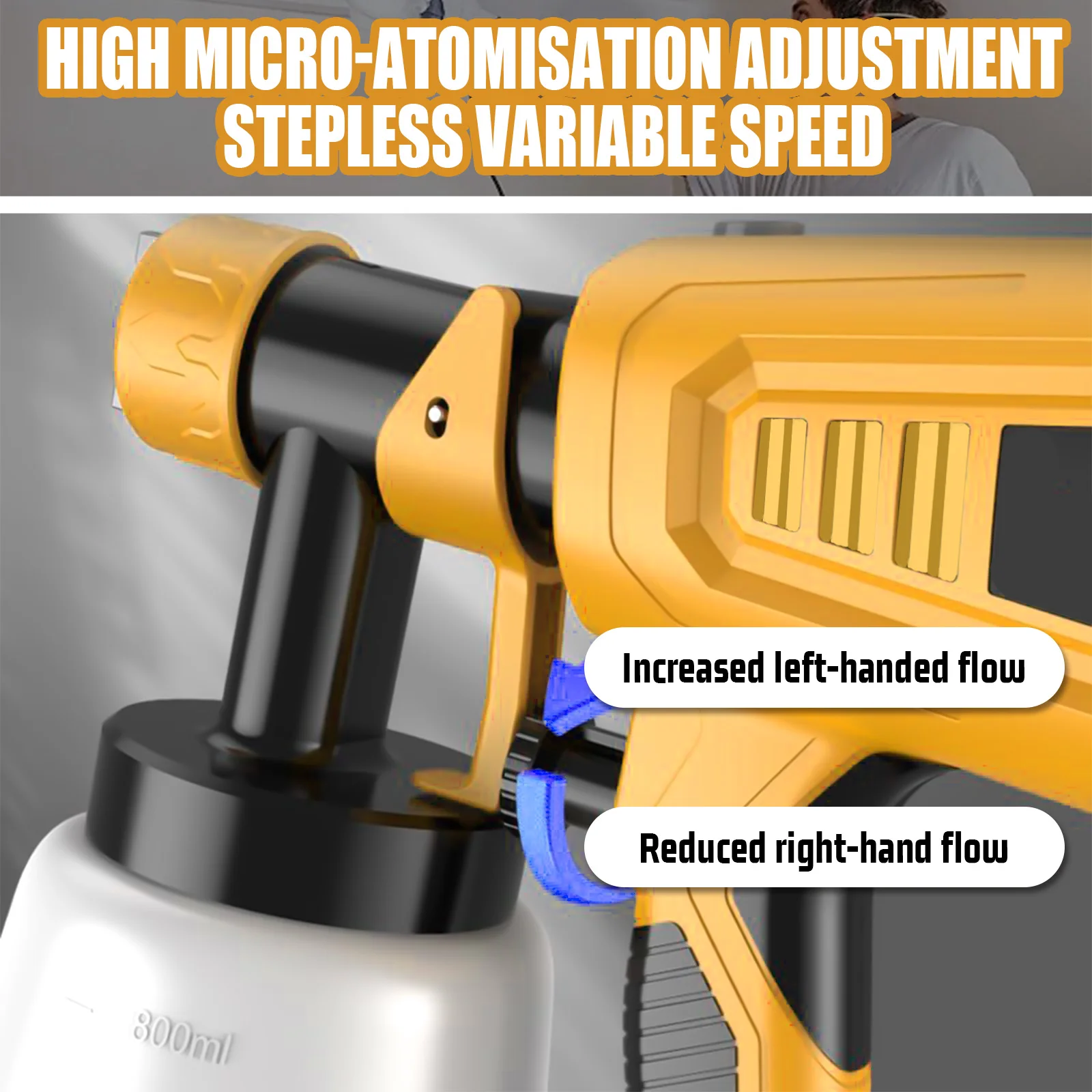 Dewalt 20V MAX Cordless Paint Sprayer | Airless HVLP Spray Gun | Battery-Powered Tool (No Battery) - Thumbnail 2