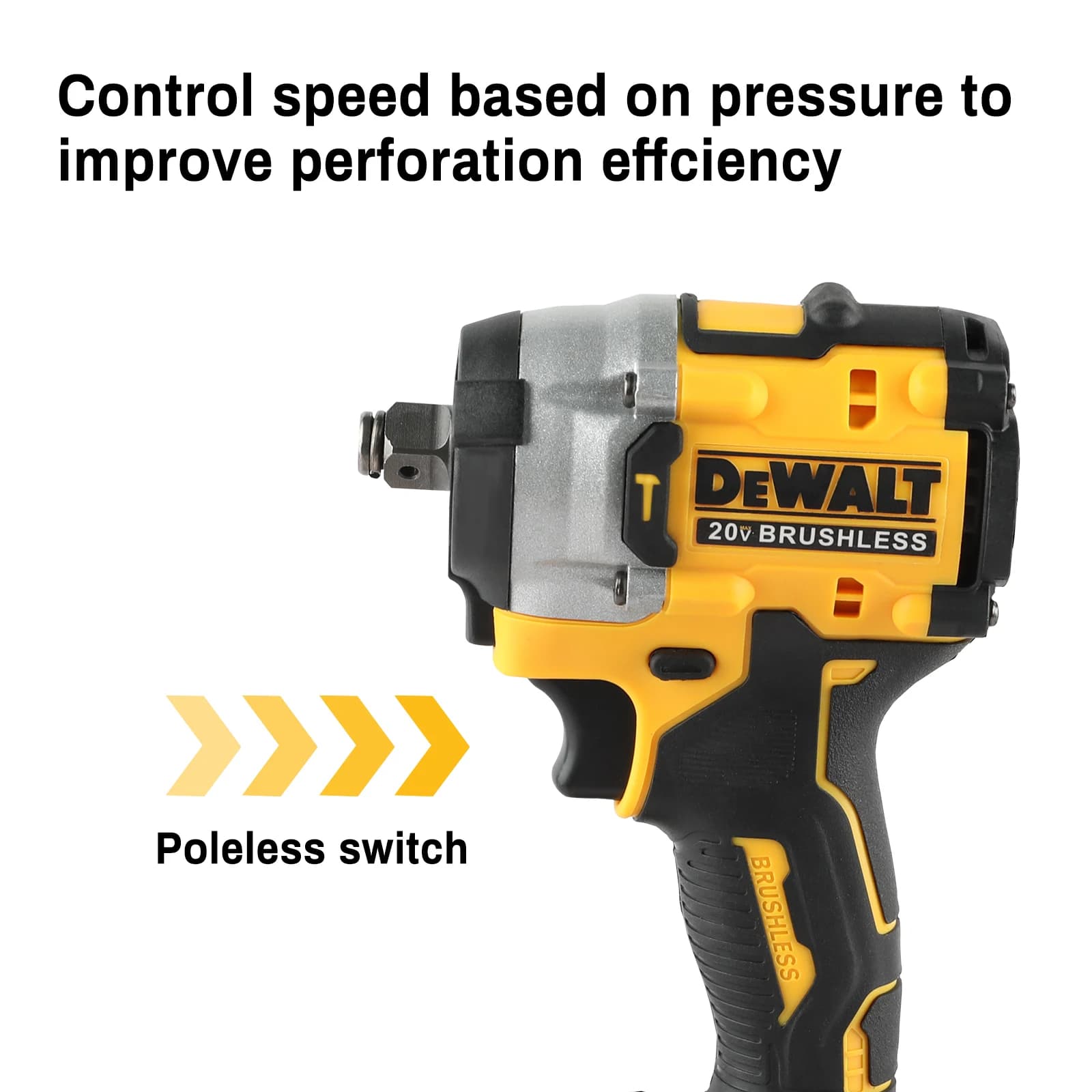 DeWalt DCF921 Atomic 1/2-Inch Impact Wrench | 20V MAX Cordless Power | Fast-Charging Battery Included - Thumbnail 4