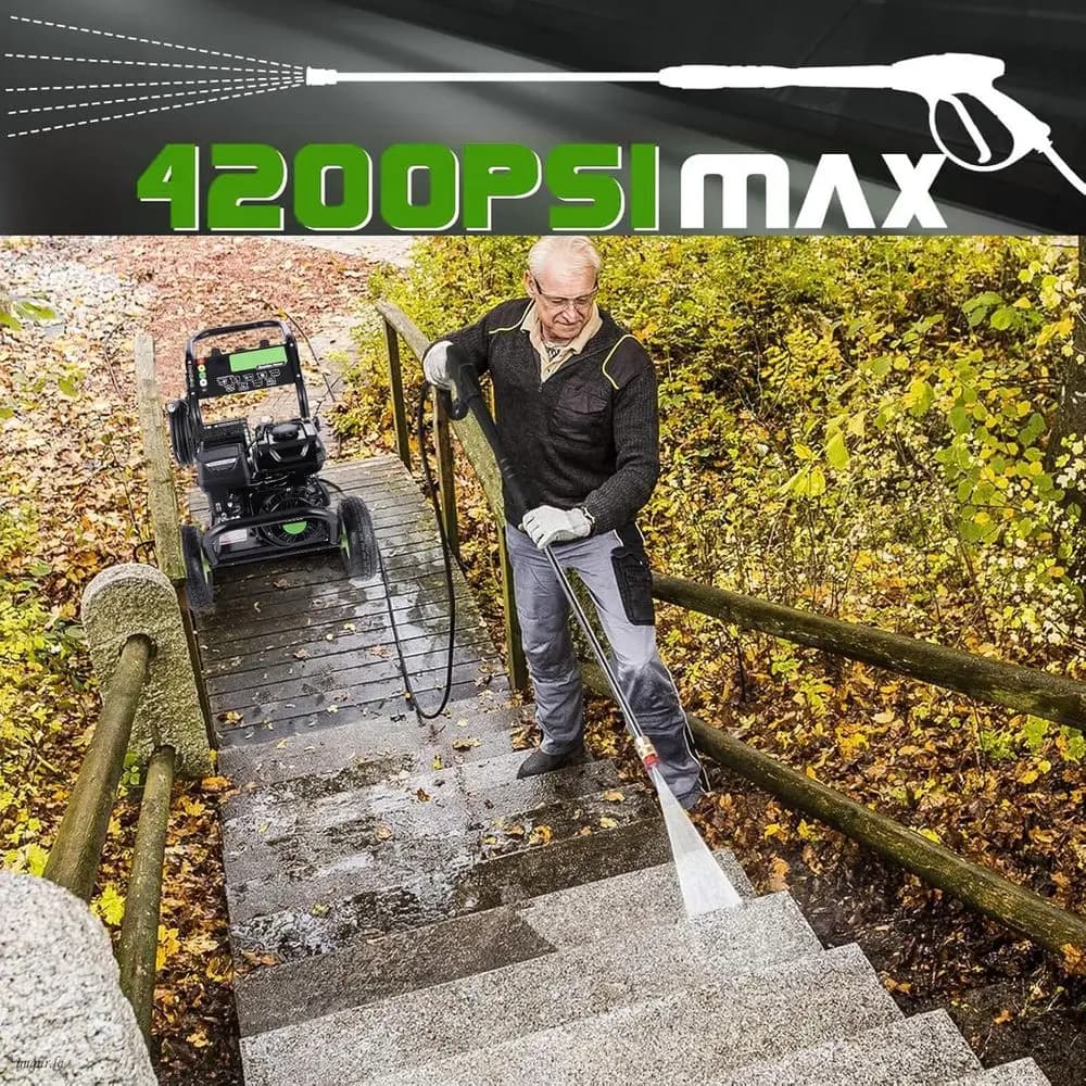 Professional 4200PSI 4GPM Gas Pressure Washer | 6.5 HP Commercial Power Washer with Foam Bottle - Thumbnail 2