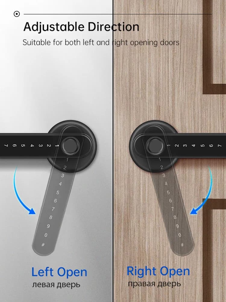 Fingerprint Door Lock | Biometric & Keyless Entry | High-Security Black Finish - Thumbnail 4