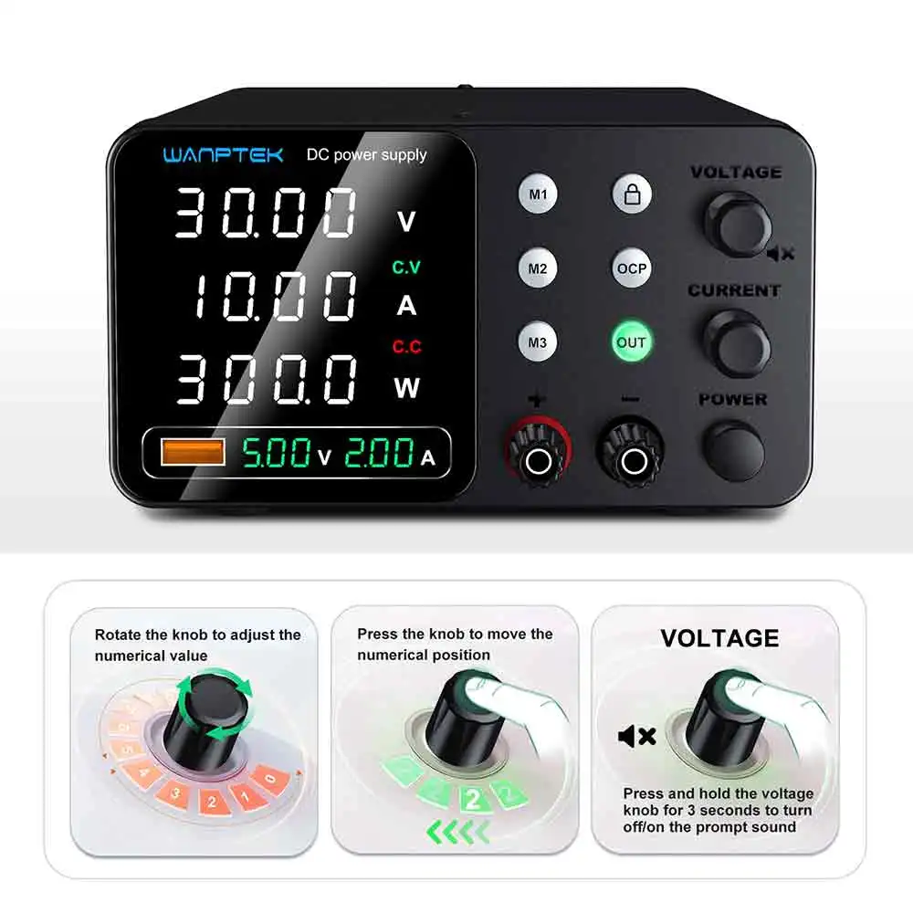 Adjustable DC Power Supply | 30V 5A Lab-Grade Precision | Digital Display & Memory Function - Thumbnail 5